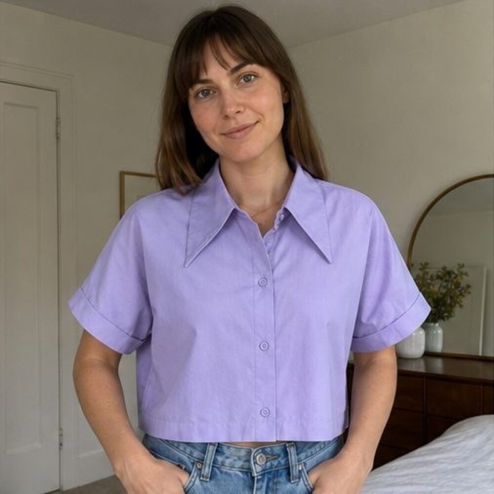 Burgundy Ruffle Blouse - Picture 2 of 6